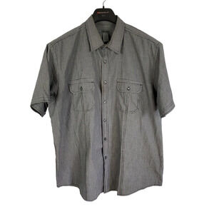 Spring Mercer Shirt Mens XXL Button Front Grey Workwear Office Casual Pockets